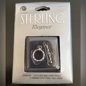 New - Sterling Silver 925 Small Rope Toggle. Necklace or Bracelet component